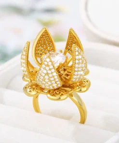 Flower Cocktail Ring,Cocktail Ring,Flower Cocktail,Blooming Flower