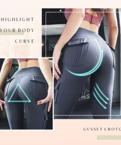 Multi Pockets Stretchy Yoga Pants,Stretchy Yoga Pants,Yoga Pants