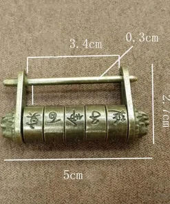 Word Lock,Vintage Brass,Chinese Vintage,Carved Word,Chinese Vintage Brass Carved Word Lock