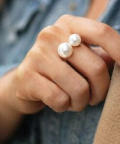 Double Pearl Ring,Pearl Ring,Pearl Ring for Women,Ring for Women