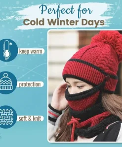 Fleece Lined Beanie,Lined Beanie,Fleece Lined,Fleece Lined Beanie with Warm Face Cover,Face Cover