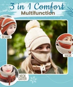 Fleece Lined Beanie,Lined Beanie,Fleece Lined,Fleece Lined Beanie with Warm Face Cover,Face Cover