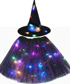 Light Up Witch Costume,Kids LED Light,Witch Costume,Costume for Halloween