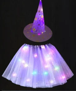 Light Up Witch Costume,Kids LED Light,Witch Costume,Costume for Halloween