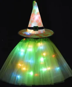 Light Up Witch Costume,Kids LED Light,Witch Costume,Costume for Halloween