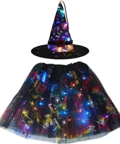 Light Up Witch Costume,Kids LED Light,Witch Costume,Costume for Halloween