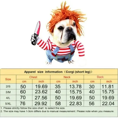 Chucky Dog Costume,Dog Costume,Chucky Dog,Halloween Deady Doll,Halloween