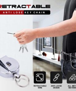 Key Ring,Retractable Anti Lose Key Ring