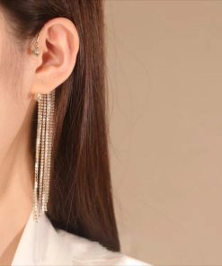 Tassel Earrings,Diamond Tassel Earrings,Sparkling Diamond,Sparkling Diamond Tassel Earrings