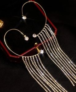 Tassel Earrings,Diamond Tassel Earrings,Sparkling Diamond,Sparkling Diamond Tassel Earrings