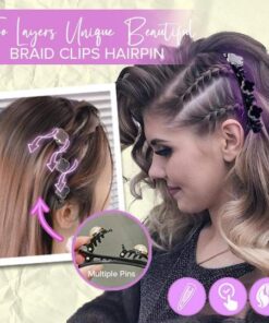 Braid Clips,Two Layers Unique Beautiful Braid Clips Hairpin
