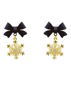 Snowflake Earrings,Bow Snowflake Earrings