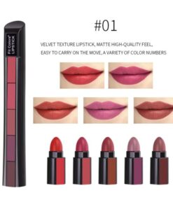 Velvet Matte,Compact Lipstick,Matte Compact,5 in 1 Velvet Matte Compact Lipstick