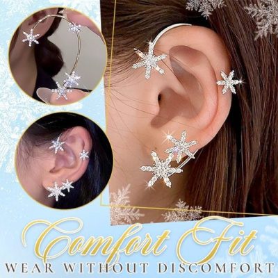 Christmas Snowflake,Ear Cuff,Christmas Snowflake Ear Cuff