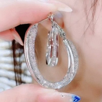 Oval Earrings,Woven Mesh,Woven Mesh Oval Earrings