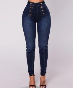 Double Breasted High Waist Skinny Jeans,High Waist Skinny Jeans,Skinny Jeans