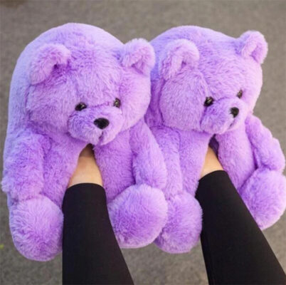 Comfy Teddy Bear,Teddy Bear Plush Slippers,Plush Slippers