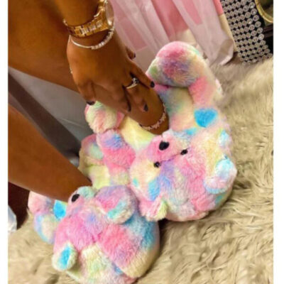Comfy Teddy Bear,Teddy Bear Plush Slippers,Plush Slippers