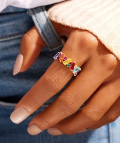 Zircon Ring,Rainbow Zircon Ring
