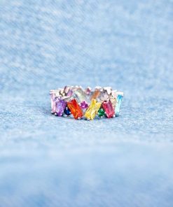 Zircon Ring,Rainbow Zircon Ring