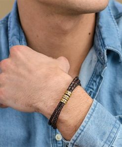 Mens Leather Bracelets Braided