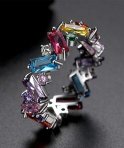 Zircon Ring,Rainbow Zircon Ring