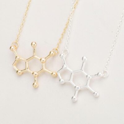 Caffeine Molecule Necklace,Molecule Necklace