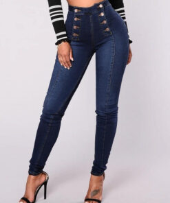 Double Breasted High Waist Skinny Jeans,High Waist Skinny Jeans,Skinny Jeans