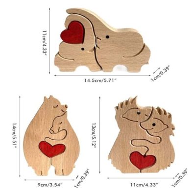 Cuddling Animals,Hand Carved Wooden