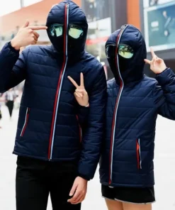 Hooded Winter Jacket,Winter Jacket with Glasses,Jacket with Glasses
