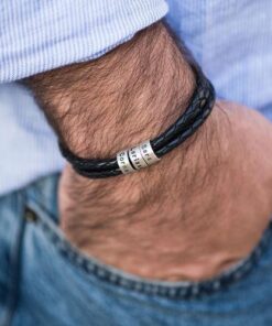 Mens Leather Bracelets Braided