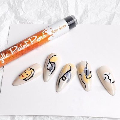 Felt Pen,Ultra Thin Curve Manicure Felt Pen