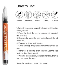 Felt Pen,Ultra Thin Curve Manicure Felt Pen