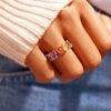 Zircon Ring,Rainbow Zircon Ring