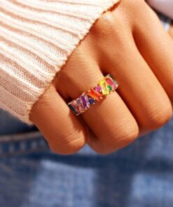 Zircon Ring,Rainbow Zircon Ring