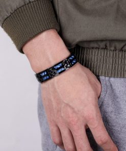 Titanium Bracelet,Blue Titanium,Carbon Blue Titanium Bracelet