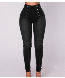 Double Breasted High Waist Skinny Jeans,High Waist Skinny Jeans,Skinny Jeans