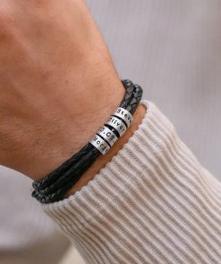 Mens Leather Bracelets Braided