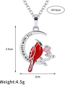 Heart Pendant Necklace,Cardinal Heart Pendant Necklace