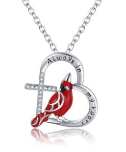 Heart Pendant Necklace,Cardinal Heart Pendant Necklace