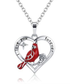 Heart Pendant Necklace,Cardinal Heart Pendant Necklace
