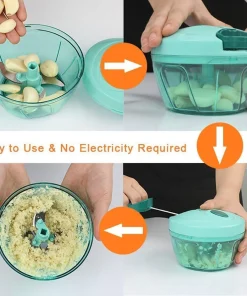 Quick Chopper,Manual Pull Anti-Skid 3 Blade Quick Chopper