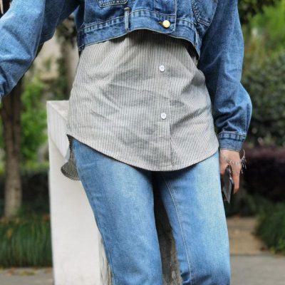 Women High Waist Fake Top Lower Sweep