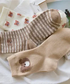 Lovely Bear Middle Tube Socks