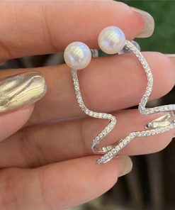 Zircon Pearl Ear Clamp