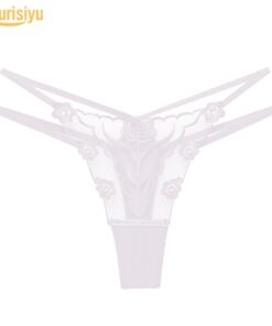 Transparent Hot Flower Embroidery Hollow Tulle G-String