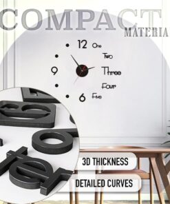 3D Luminous Frameless Wall Clock Set