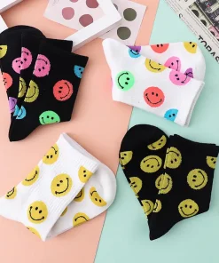 Cartoon Smiley Printed Socks