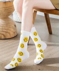 Cartoon Smiley Printed Socks