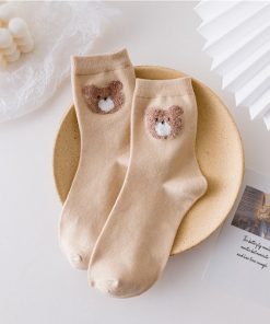 Lovely Bear Middle Tube Socks